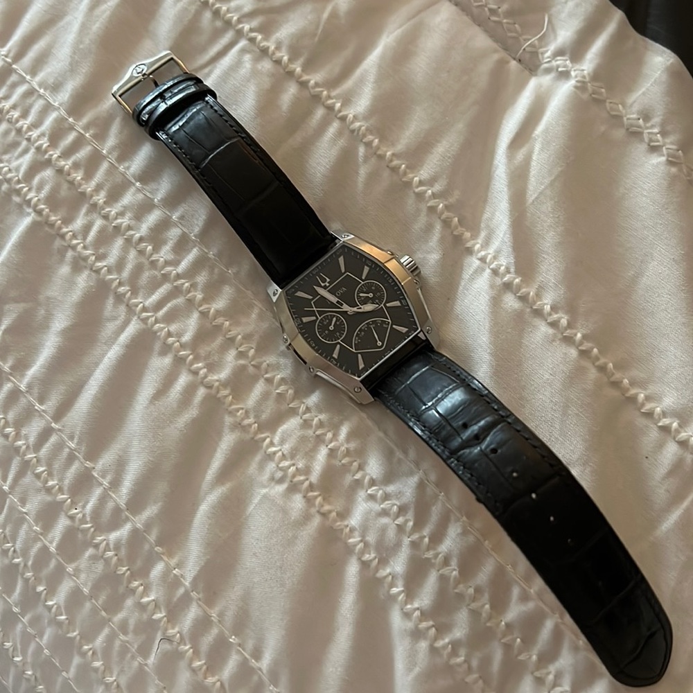 Men's silver Bulova watch